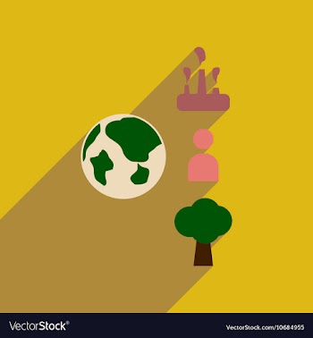 Flat web icon with long shadow Earth infographics vector image