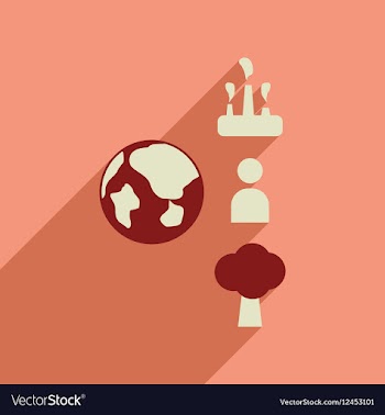 Flat web icon with long shadow Earth infographics vector image