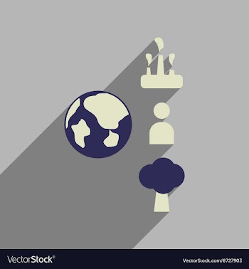 Flat web icon with long shadow Earth infographics vector image