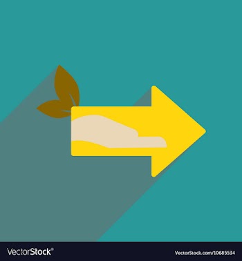 Flat web icon with long shadow eco arrow vector image