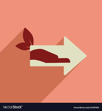 Flat web icon with long shadow eco arrow vector image