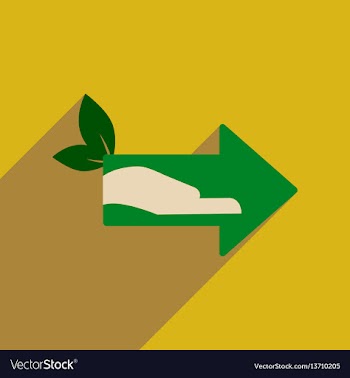 Flat web icon with long shadow eco arrow vector image