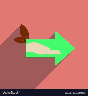 Flat web icon with long shadow eco arrow vector image