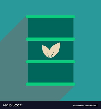 Flat web icon with long shadow eco barrel vector image