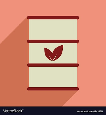 Flat web icon with long shadow eco barrel vector image