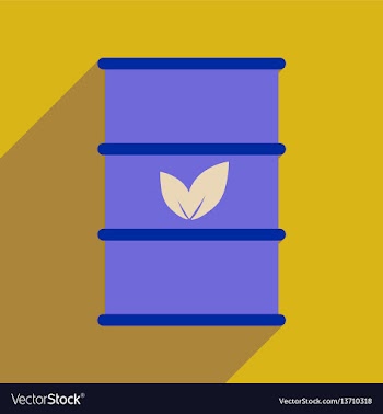 Flat web icon with long shadow eco barrel vector image
