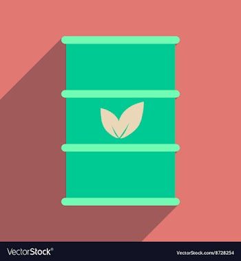 Flat web icon with long shadow eco barrel vector image