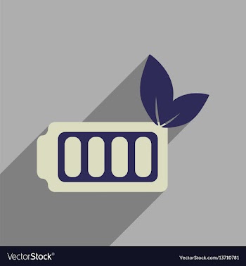 Flat web icon with long shadow eco battery vector image