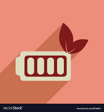 Flat web icon with long shadow eco battery vector image