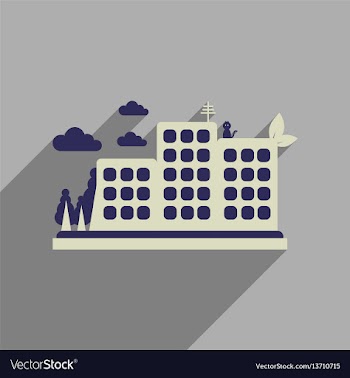 Flat web icon with long shadow eco-city vector image