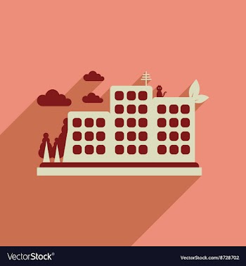 Flat web icon with long shadow eco-city vector image