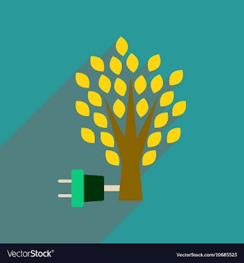 Flat web icon with long shadow eco energy vector image