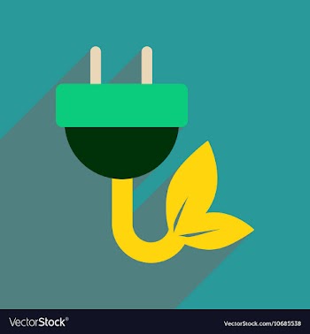 Flat web icon with long shadow eco energy vector image