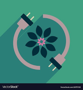 Flat web icon with long shadow eco energy vector image