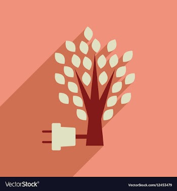 Flat web icon with long shadow eco energy vector image