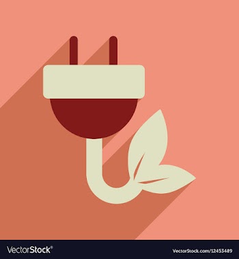 Flat web icon with long shadow eco energy vector image