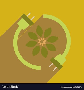Flat web icon with long shadow eco energy vector image