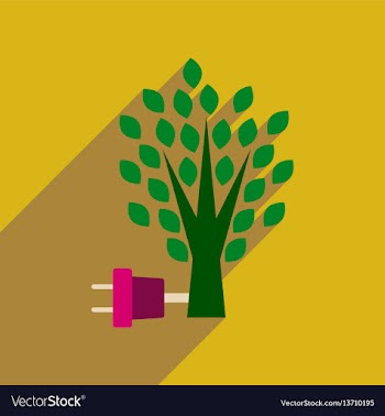 Flat web icon with long shadow eco energy vector image