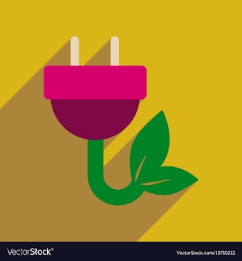 Flat web icon with long shadow eco energy vector image