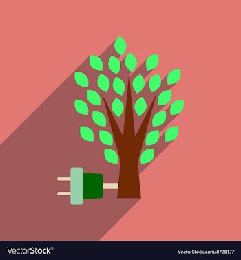 Flat web icon with long shadow eco energy vector image