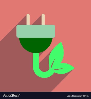 Flat web icon with long shadow eco energy vector image
