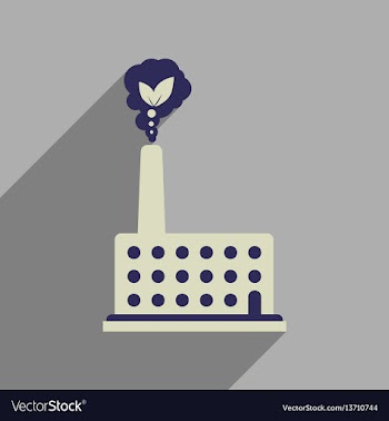 Flat web icon with long shadow eco factory vector image