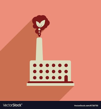Flat web icon with long shadow eco factory vector image
