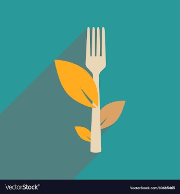 Flat web icon with long shadow eco fork vector image