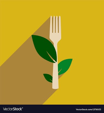 Flat web icon with long shadow eco fork vector image