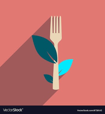Flat web icon with long shadow eco fork vector image