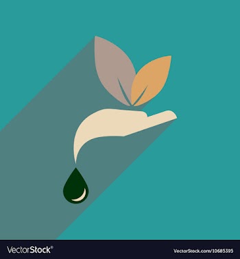 Flat web icon with long shadow Eco hand symbol vector image