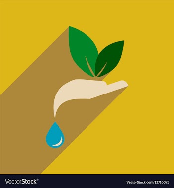 Flat web icon with long shadow eco hand symbol vector image