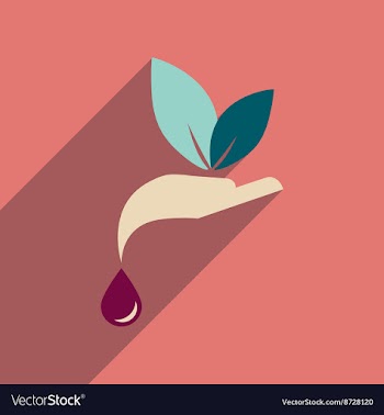 Flat web icon with long shadow Eco hand symbol vector image