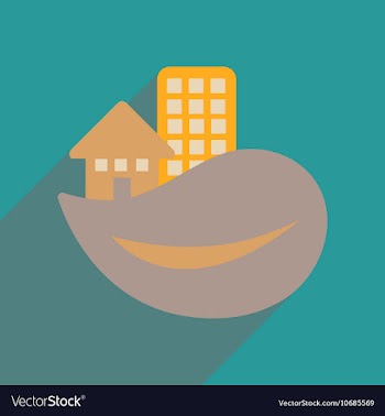 Flat web icon with long shadow Eco-house vector image