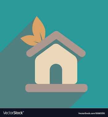 Flat web icon with long shadow Eco-house vector image