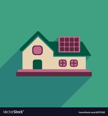 Flat web icon with long shadow Eco-house vector image
