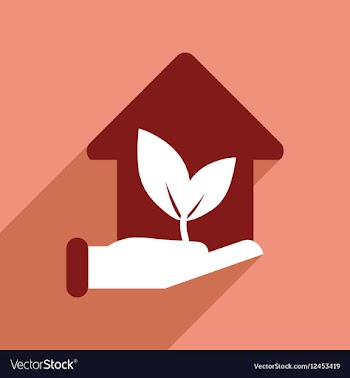 Flat web icon with long shadow Eco-house vector image