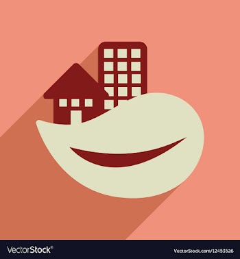 Flat web icon with long shadow Eco-house vector image