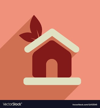 Flat web icon with long shadow Eco-house vector image