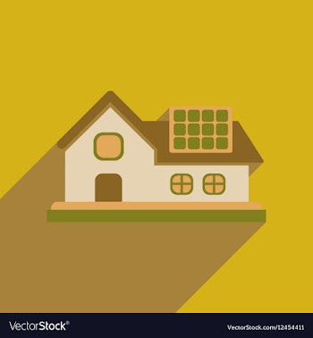 Flat web icon with long shadow Eco-house vector image