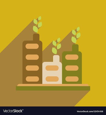 Flat web icon with long shadow Eco-house vector image