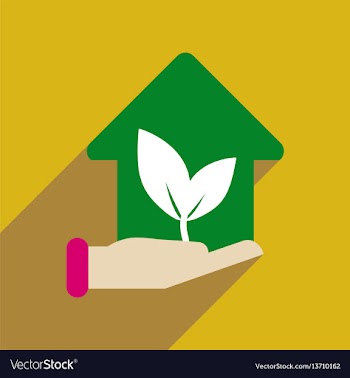 Flat web icon with long shadow eco-house vector image
