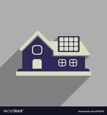 Flat web icon with long shadow eco-house vector image