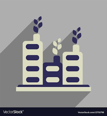 Flat web icon with long shadow eco-house vector image