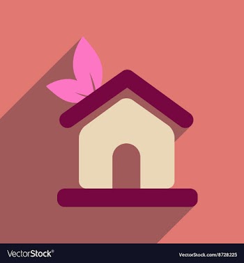 Flat web icon with long shadow Eco-house vector image