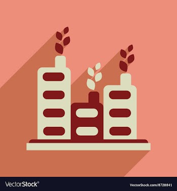 Flat web icon with long shadow Eco-house vector image