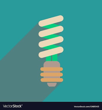 Flat web icon with long shadow eco light bulb vector image