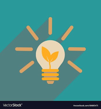 Flat web icon with long shadow eco light bulb vector image