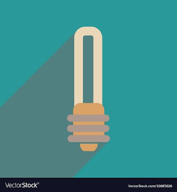 Flat web icon with long shadow eco light bulb vector image