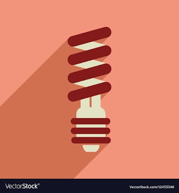 Flat web icon with long shadow eco light bulb vector image